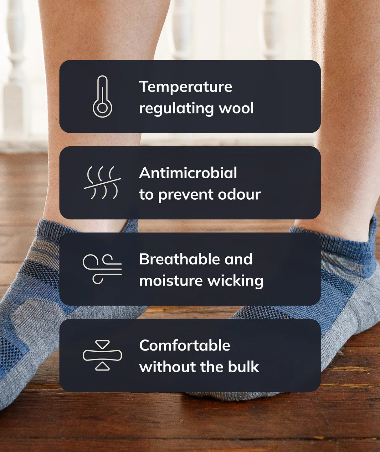 Everyday Merino Ankle Smoke