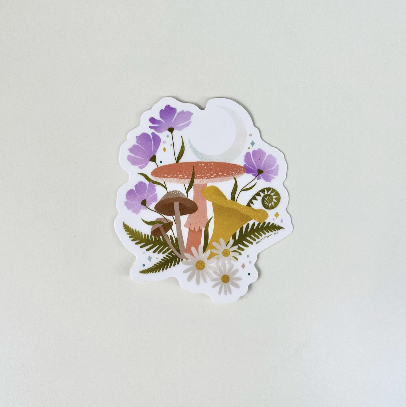 Moonlit Mushroom Sticker | Mushroom Vinyl Sticker