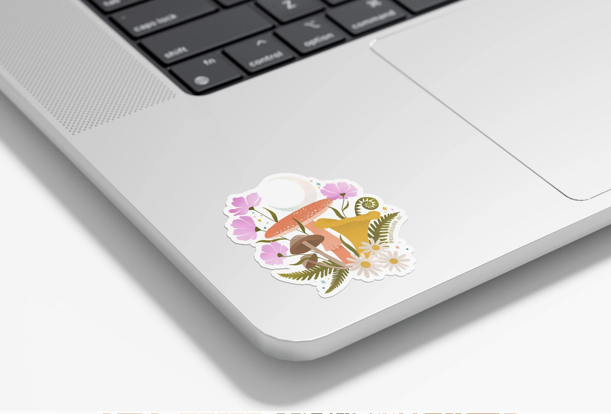 Moonlit Mushroom Sticker | Mushroom Vinyl Sticker