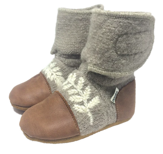 Dove Embroidered Felted Wool Booties