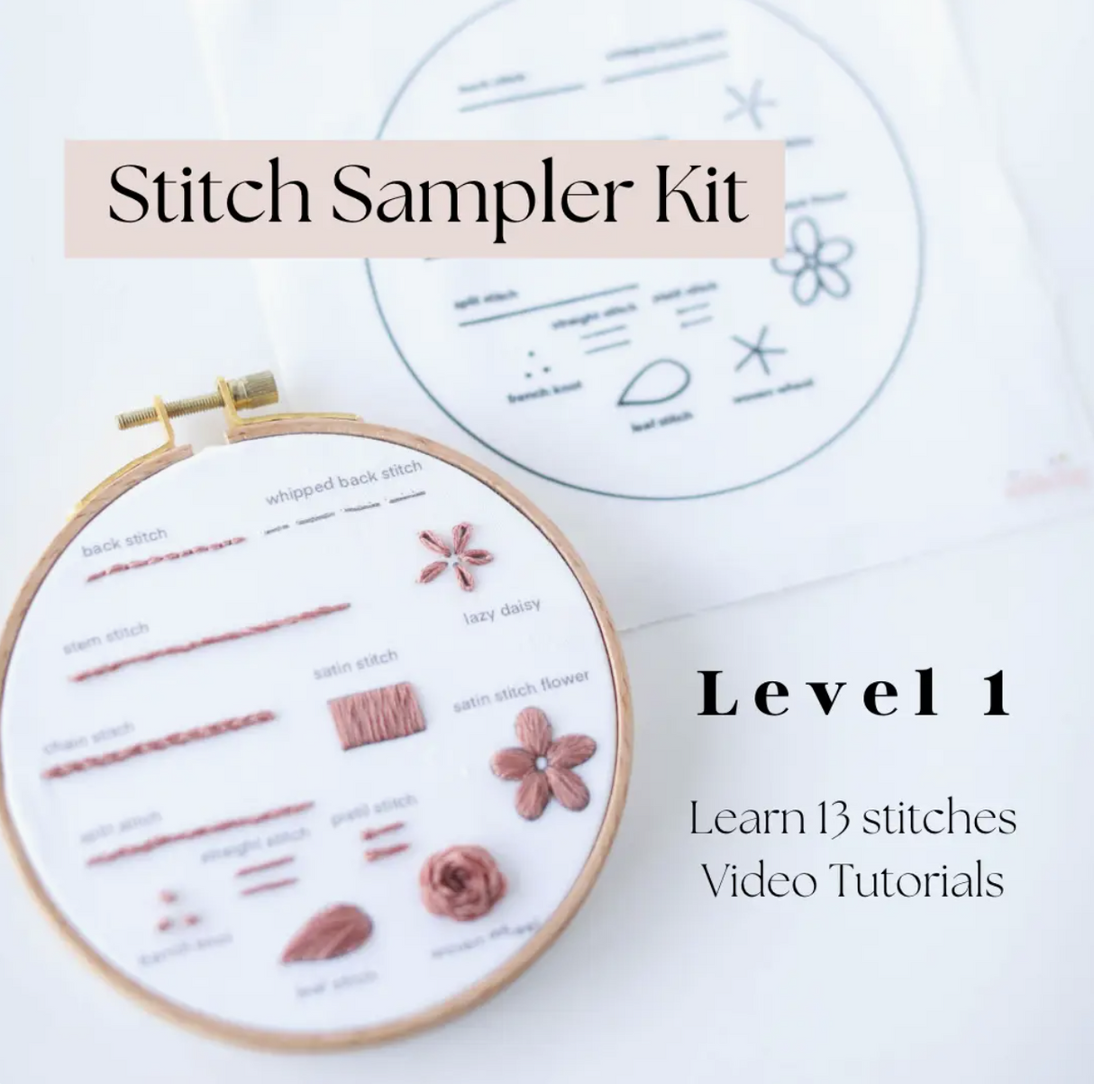Embroidery Stitch Sampler Kit - Level 1