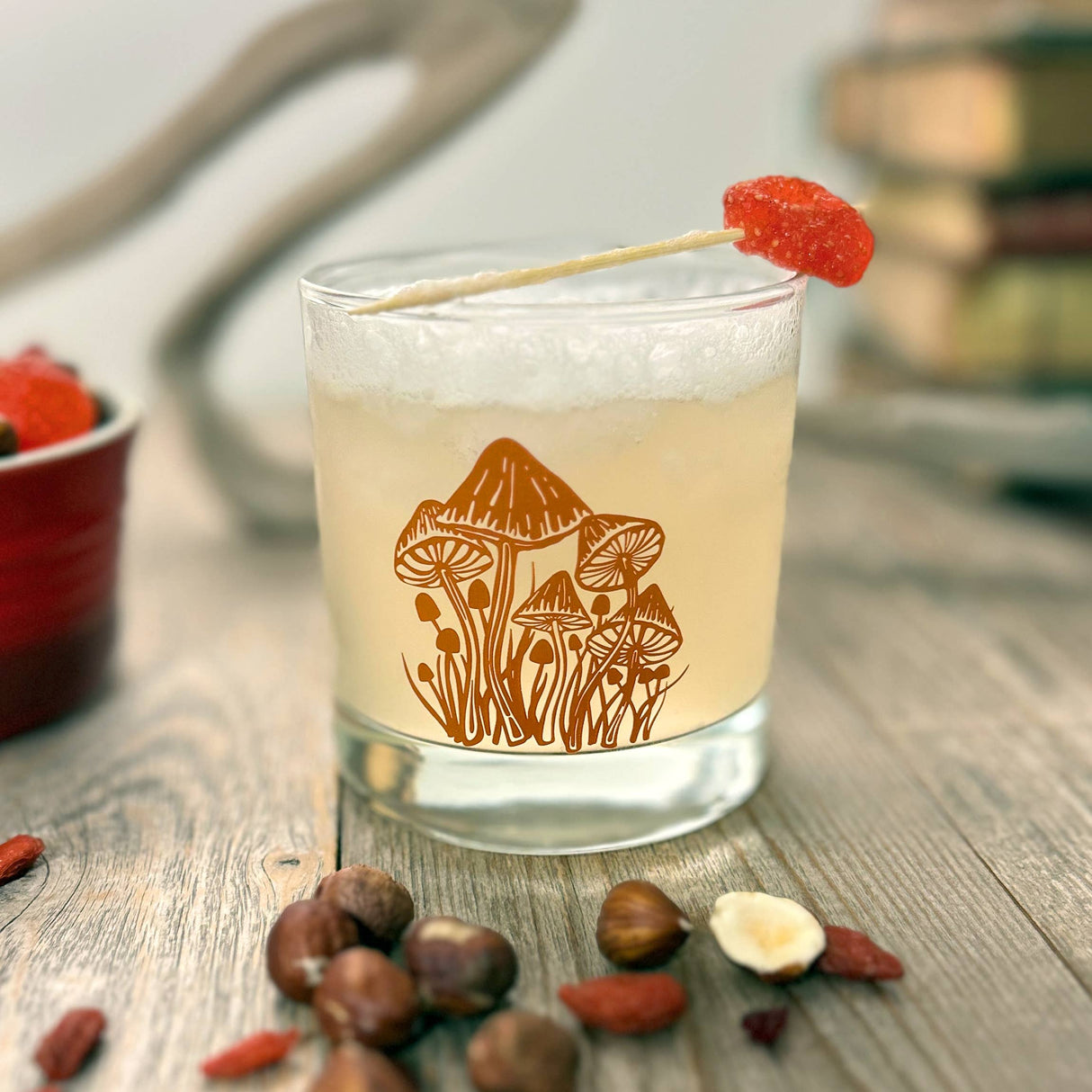 Lowball Cocktail Glass: Mushroom Bloom