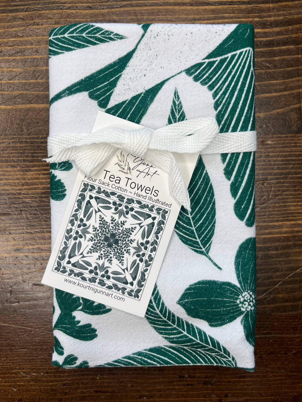 Green Bird Flour Sack Towel | Bird Tea Towel