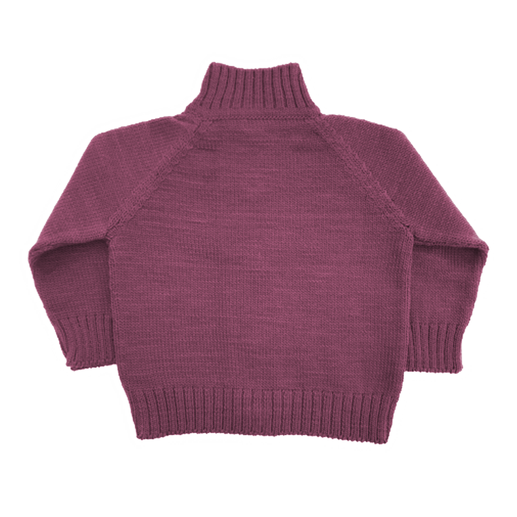 Plum Merino Wool Knit Cardigan