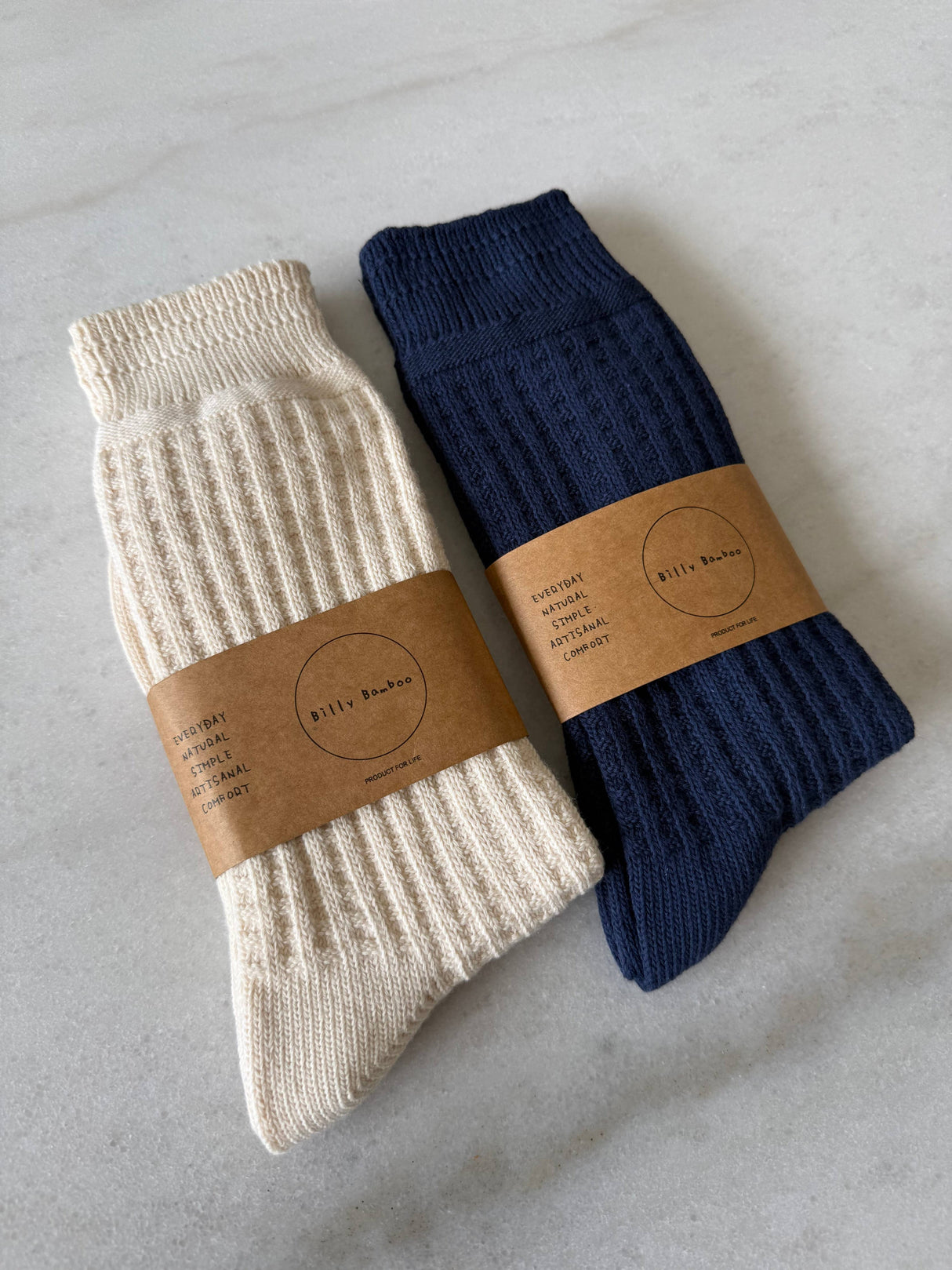 WAFFLE COTTON SOCKS: L/XL