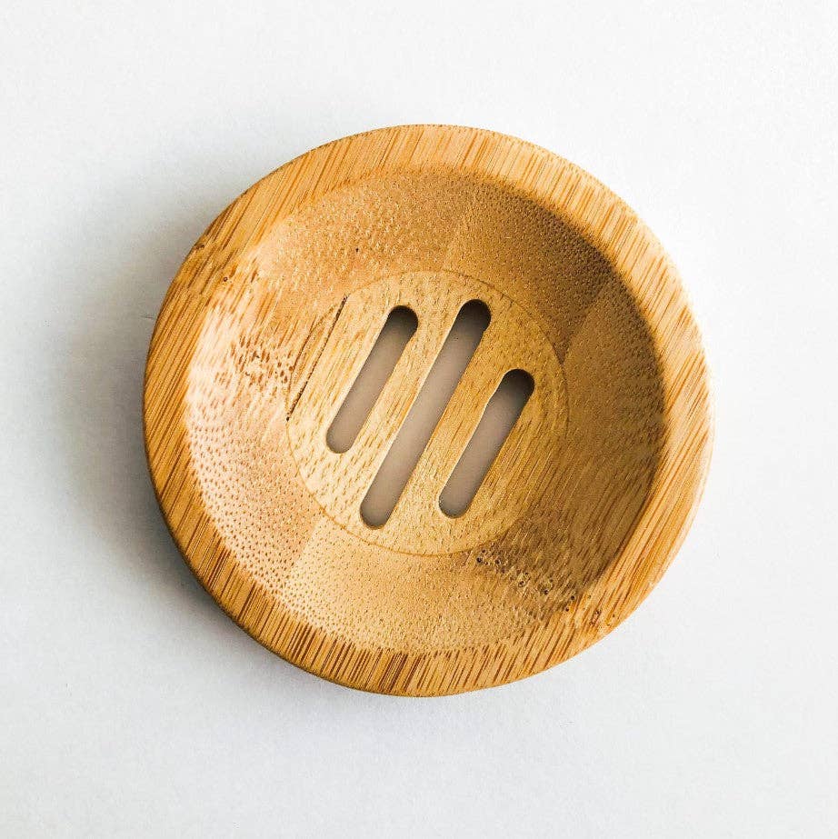 Bamboo Soap Dish - Plastic Free Soap Dish: Round