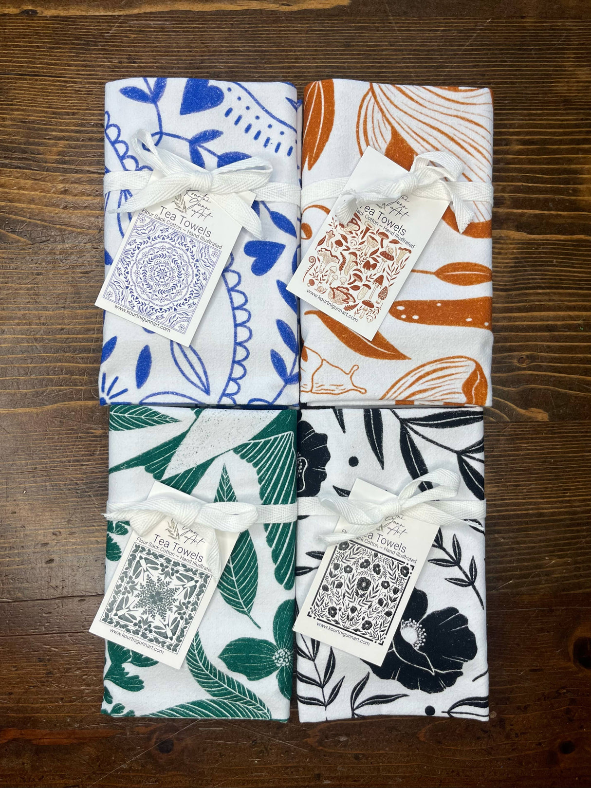 Mandala Flour Sack Towel | Blue and White Tea Towel