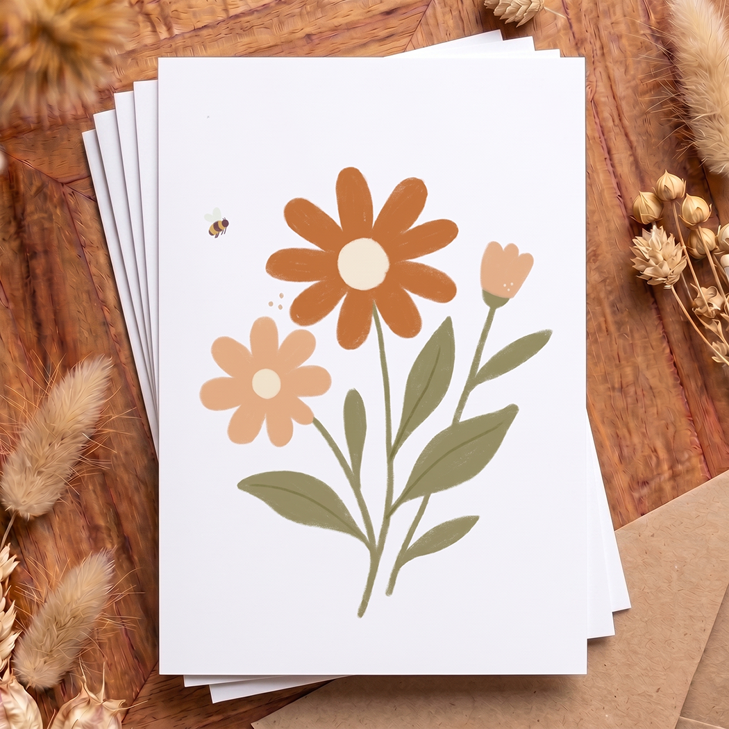 Wild Flower Mini Card | Premium Matte Paper Greeting Card