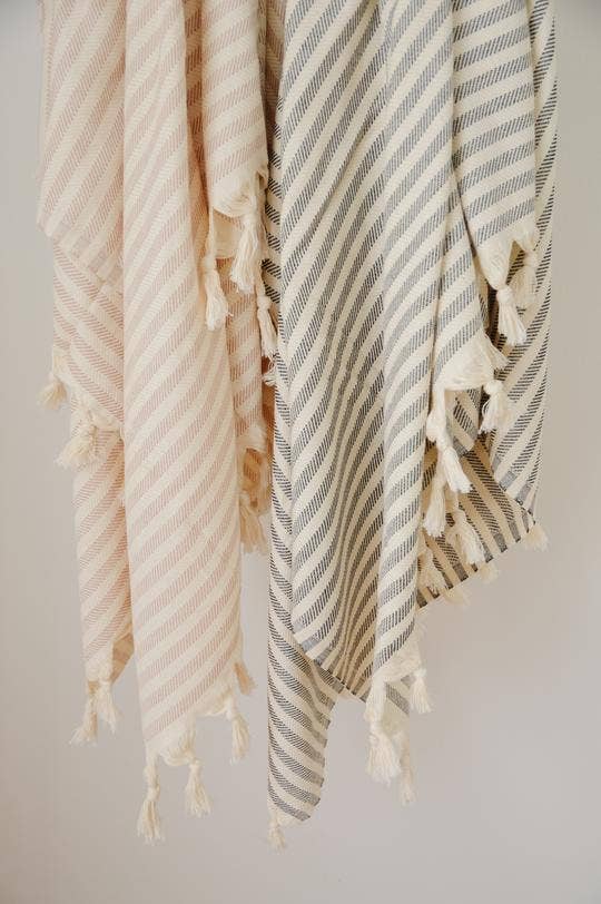 Oversized Turkish Towel: Willow Stripe