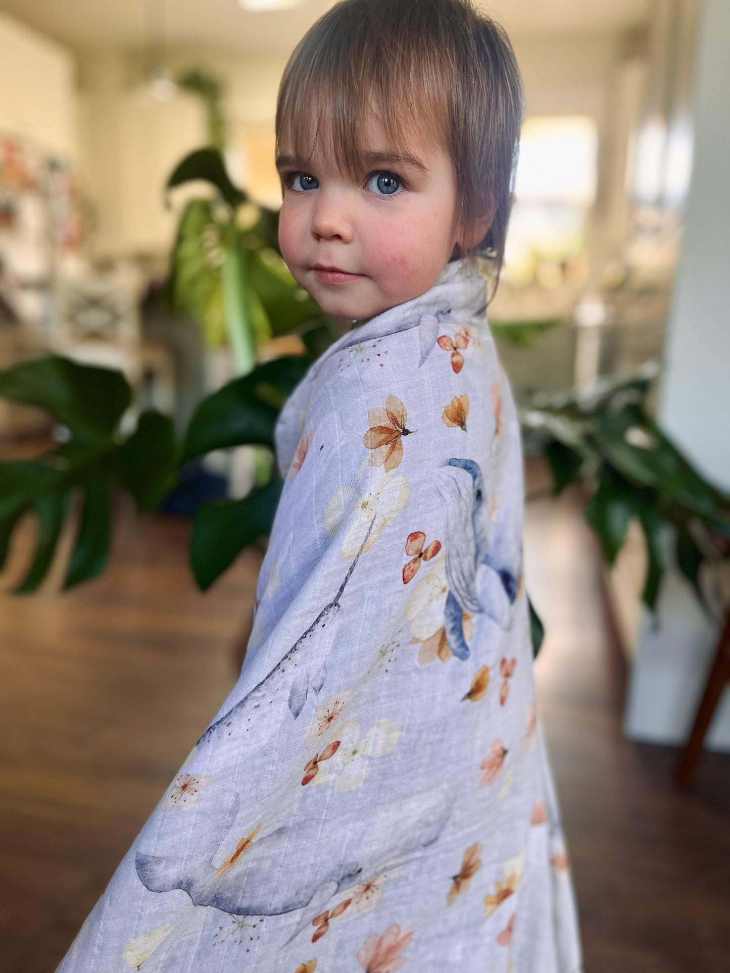 Watercolour Whale Swaddle Blanket
