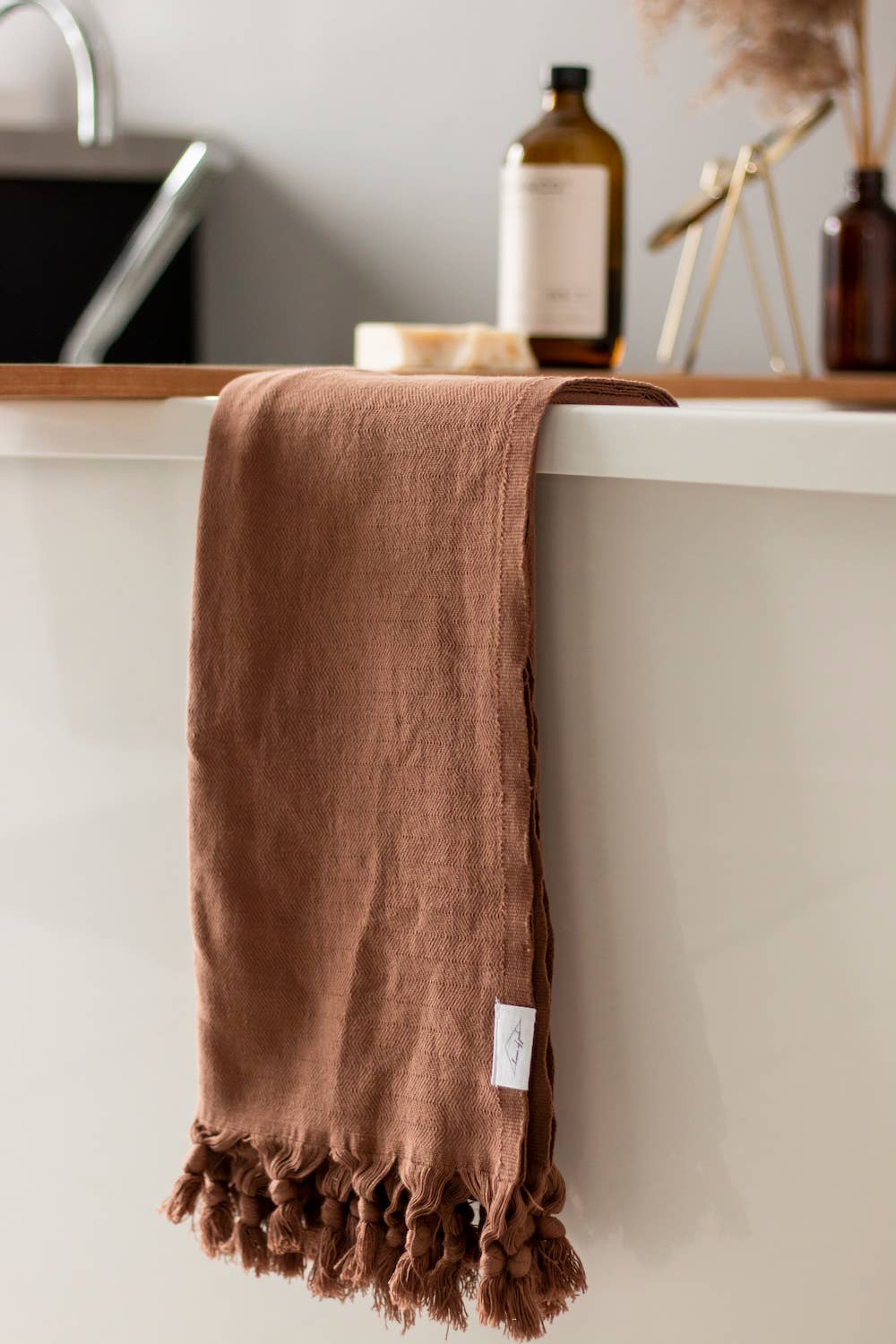 Oversized Turkish Towel: Chestnut