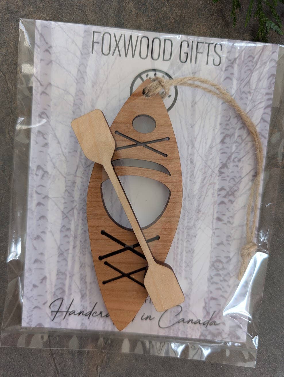 Wood Kayak Ornament – Handcrafted Canada Souvenir Christmas