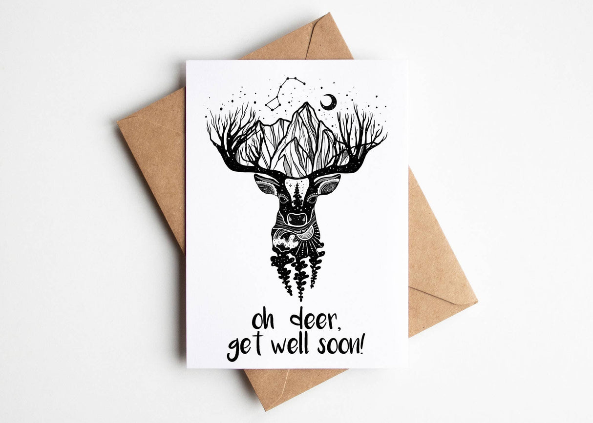 "Oh Deer, Get Well Soon" - Greeting Card