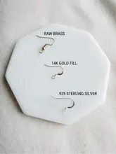 Lilac Leather & Small Brass Circle Earrings