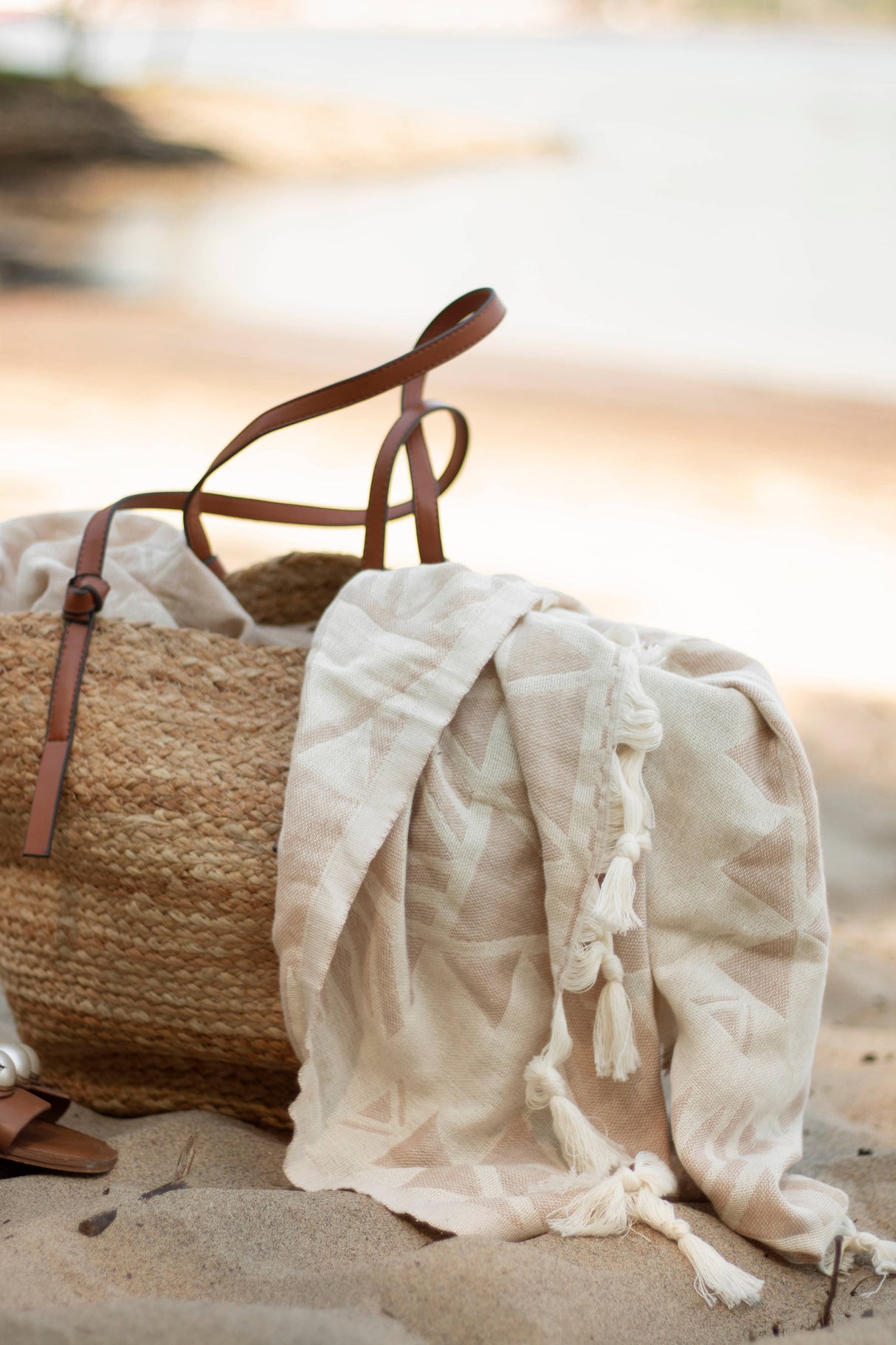 Oversized Turkish Towel: Cinnamon Jacquard