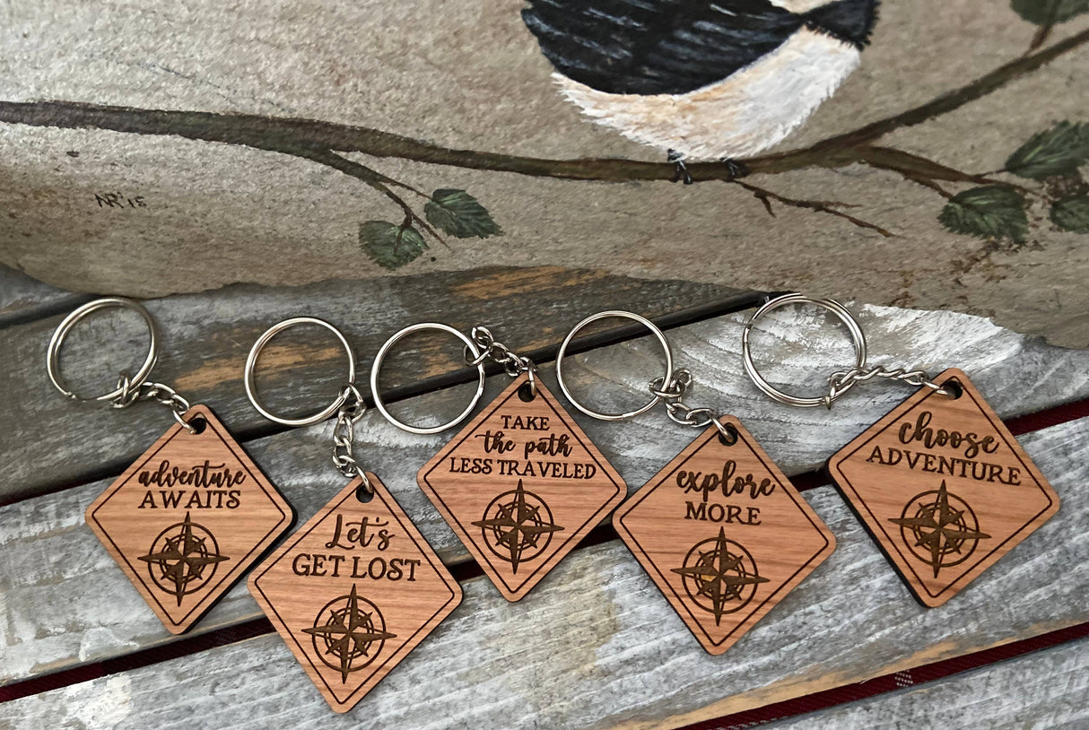 Wooden Keychain - "Explore More"