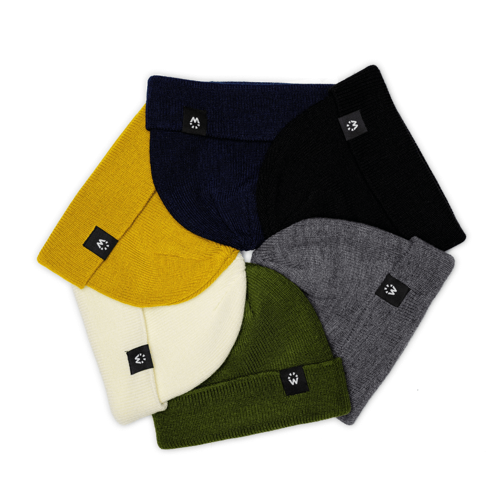 Made in Canada Merino Wool Blend Double Knit Beanie Hat