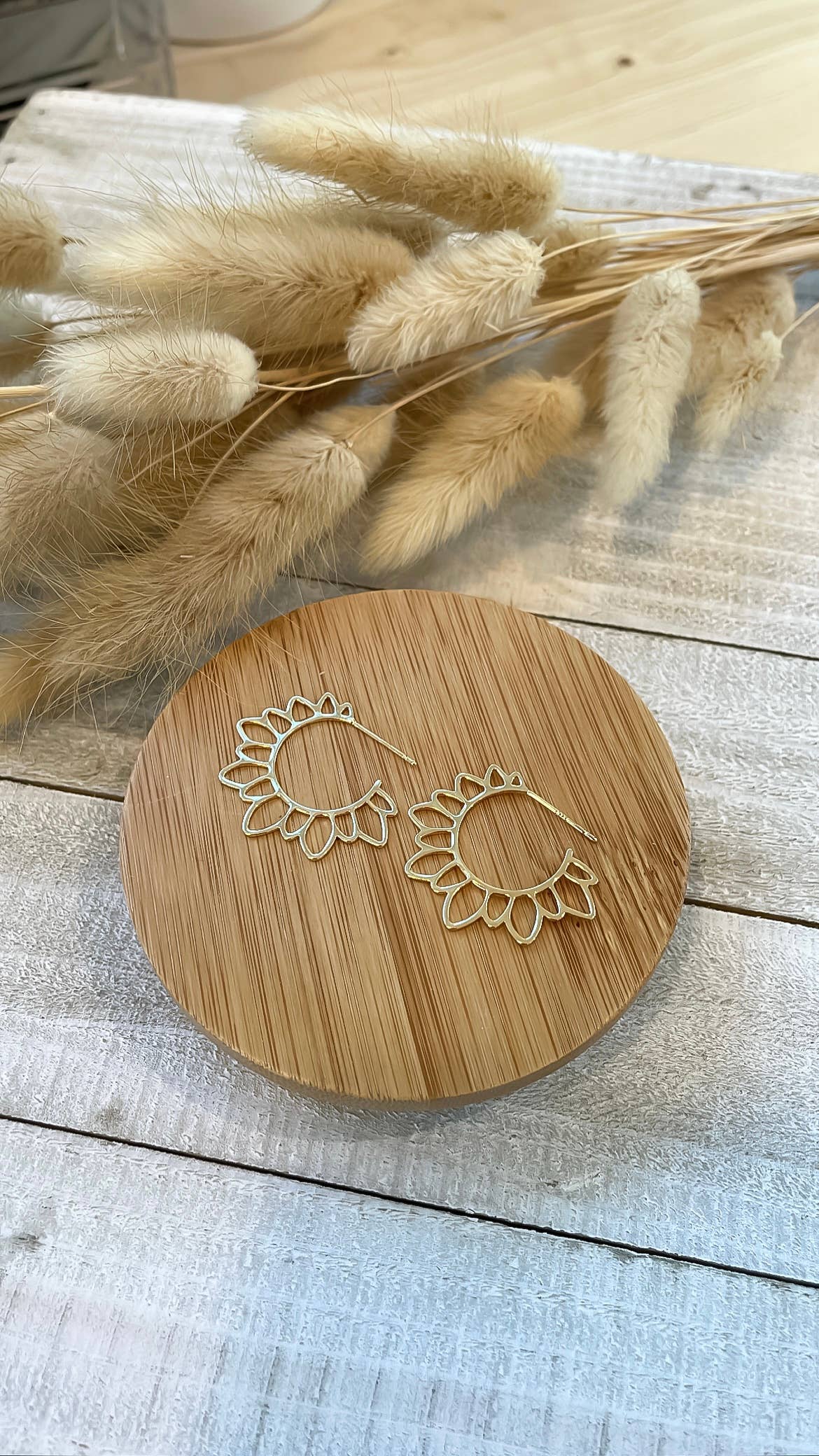 Gold Plated Daisy Hoop