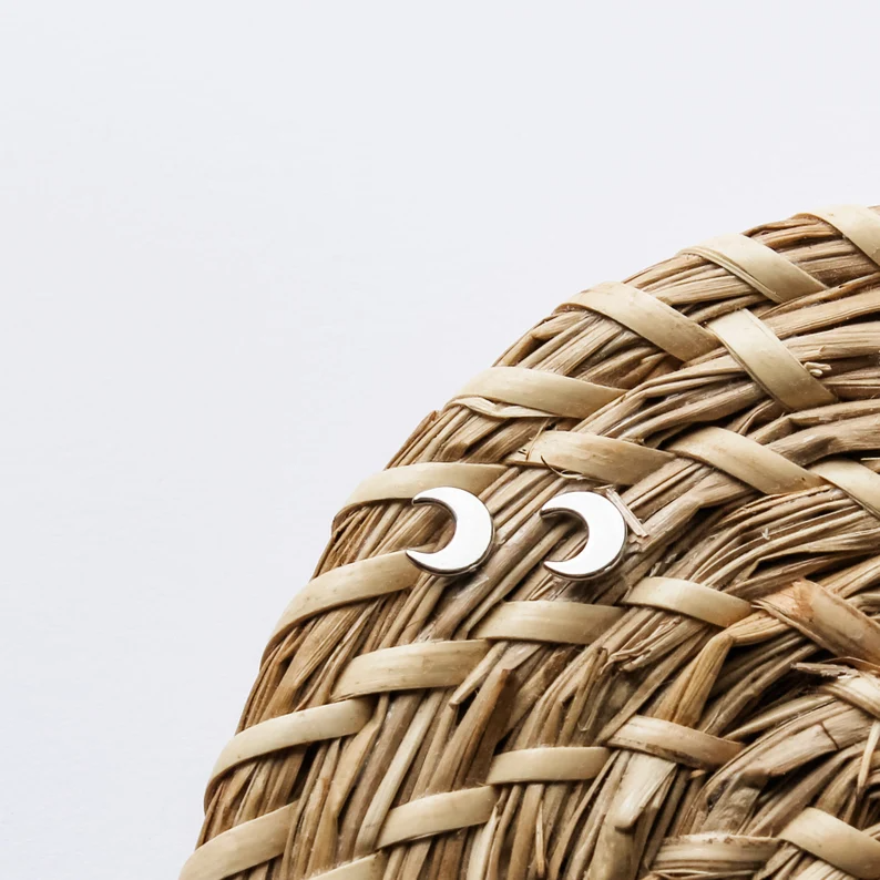 Silver Moon Studs