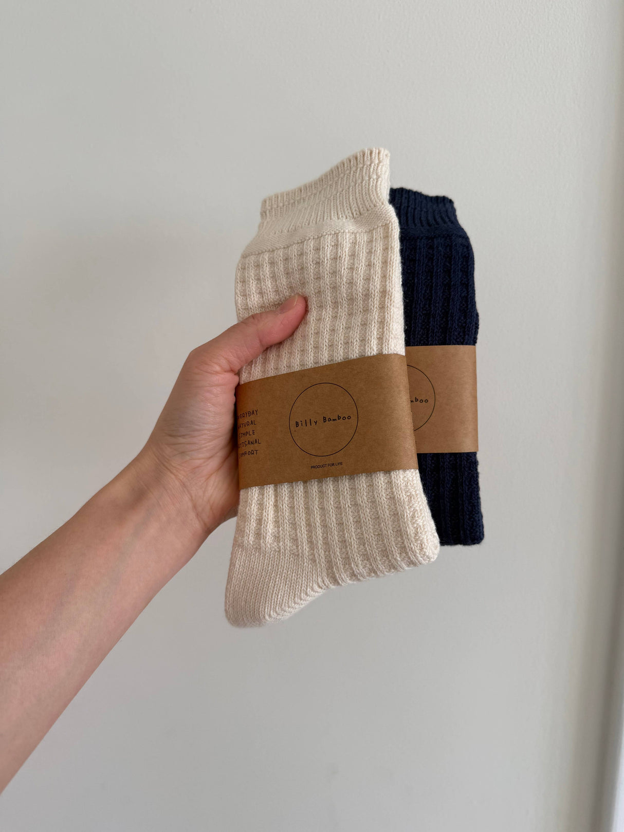 WAFFLE COTTON SOCKS: L/XL