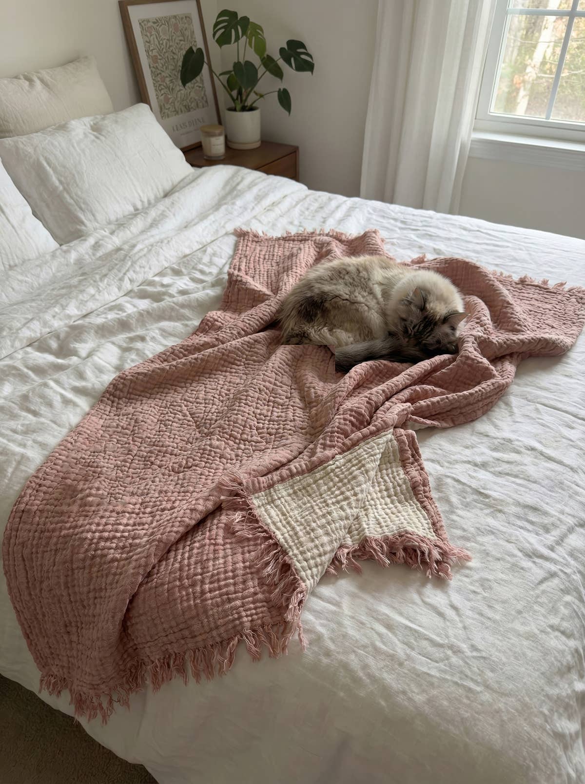 4 Layer Muslin Cotton Throw Blanket: Cinnamon