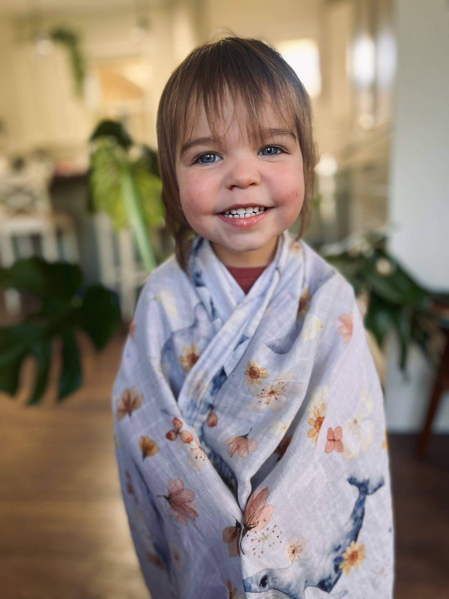 Watercolour Whale Swaddle Blanket