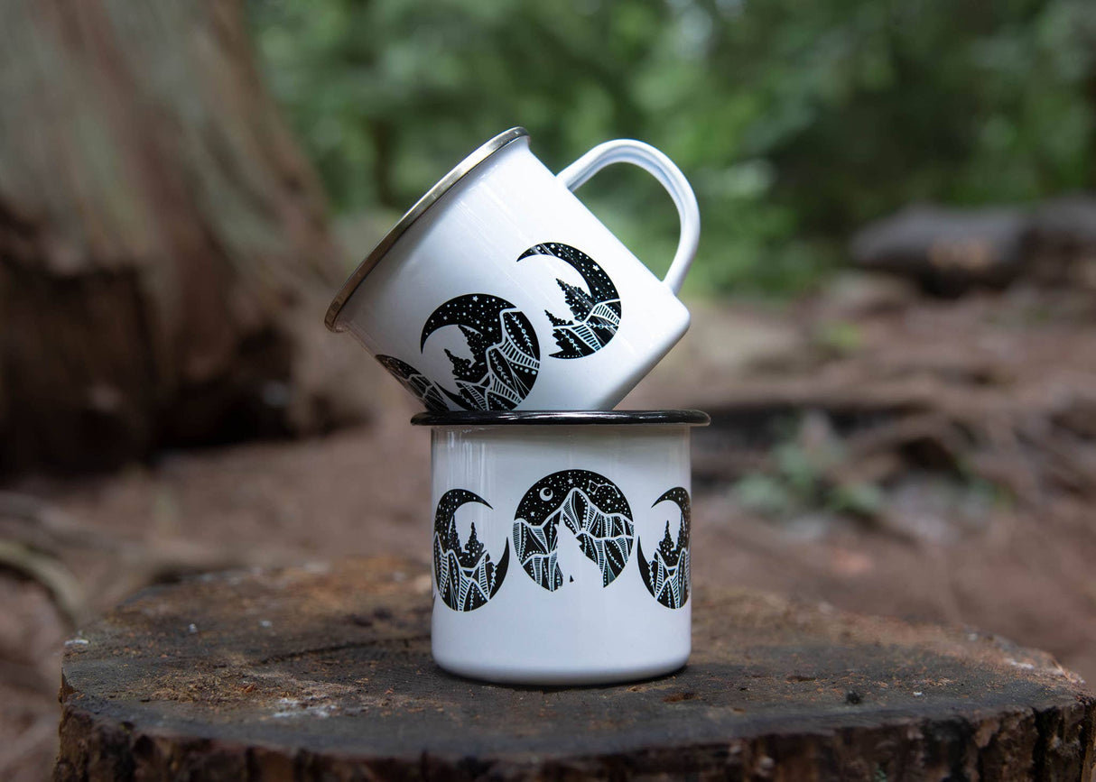 Moon Phase, Camping Mug: Silver