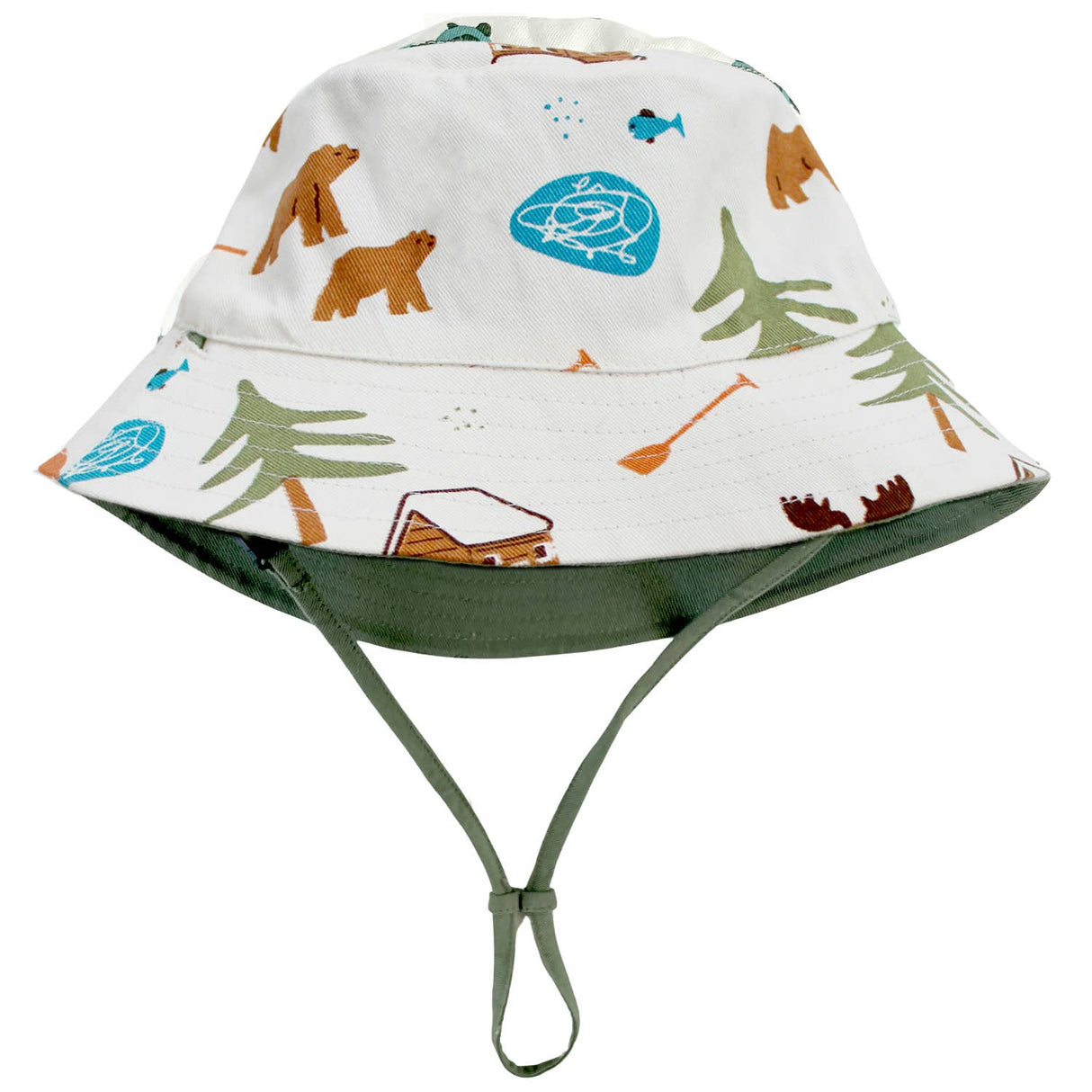 Reversible Organic Cotton Bucket Hats: Canada and Camper Green