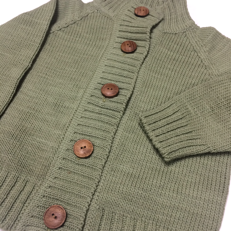 Sage Merino Wool Knit Cardigan