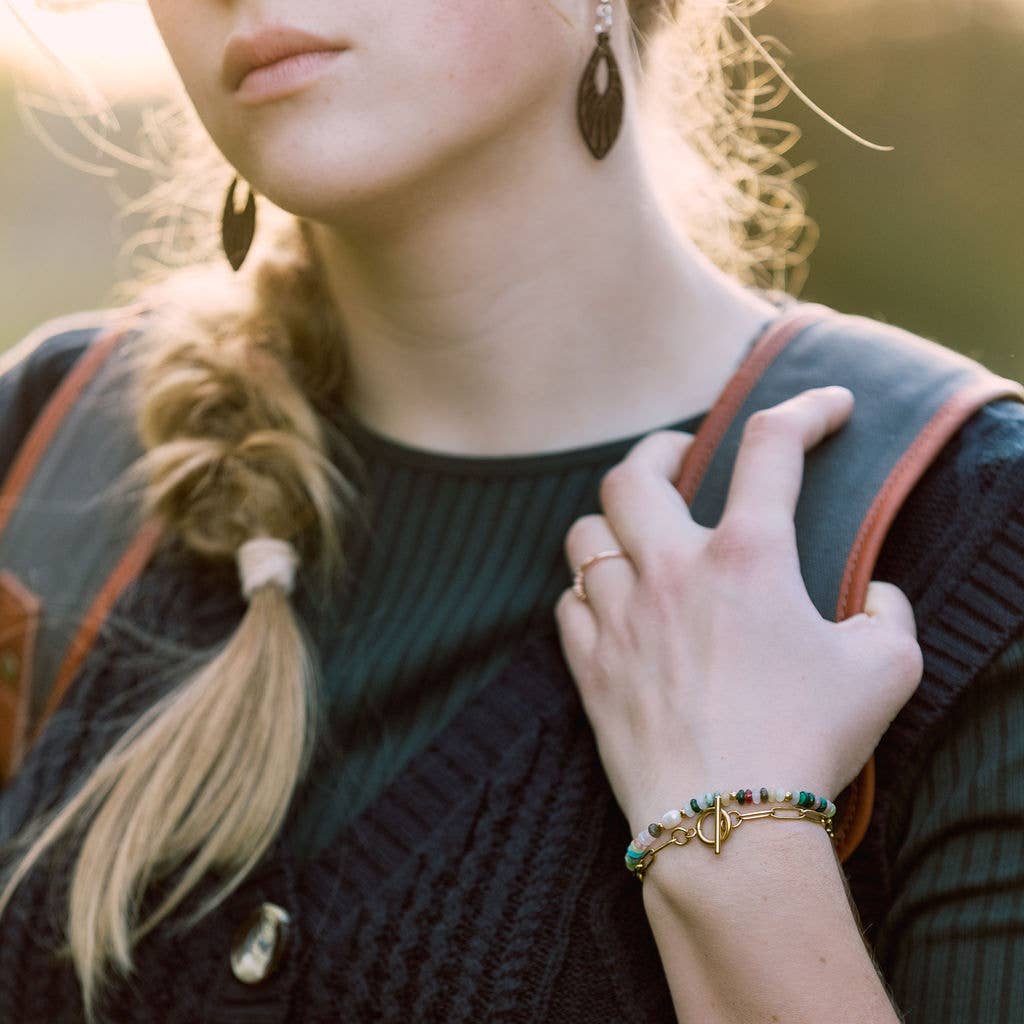 Louisa Paperclip Chain Bracelet: White or Yellow Gold