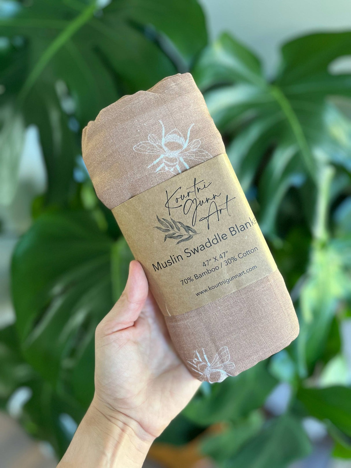 Bee Swaddle Blanket | Bumble Bee Muslin Baby Blanket