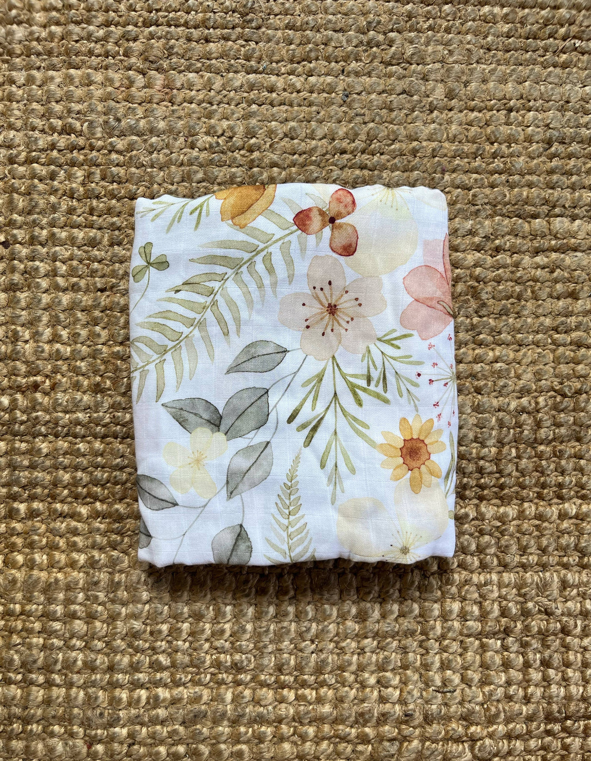 Fall Floral Baby Blanket | Fern Muslin Swaddle Blanket