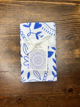 Mandala Flour Sack Towel  |  Blue and White Tea Towel