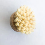 Natural Bamboo Pot & Dish Brush With Replaceable Head: Sisal Brush