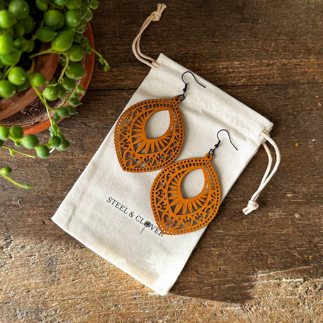 Bonanza Wooden Earring