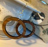 Walnut Wood Earrings - Open Circle