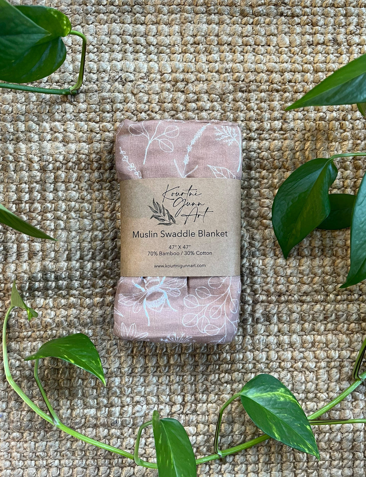 Bee and Wildflower Swaddle Blanket