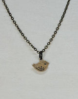 Bird Necklace: Antique Brass