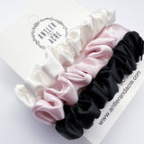 100% Silk Micro Scrunchie Trio