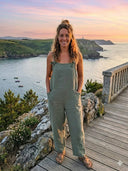 Linen Tie-Front Overalls