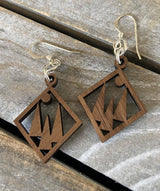 Walnut Wood Earrings - Trees