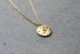 Opal Star Disc Gold Necklace