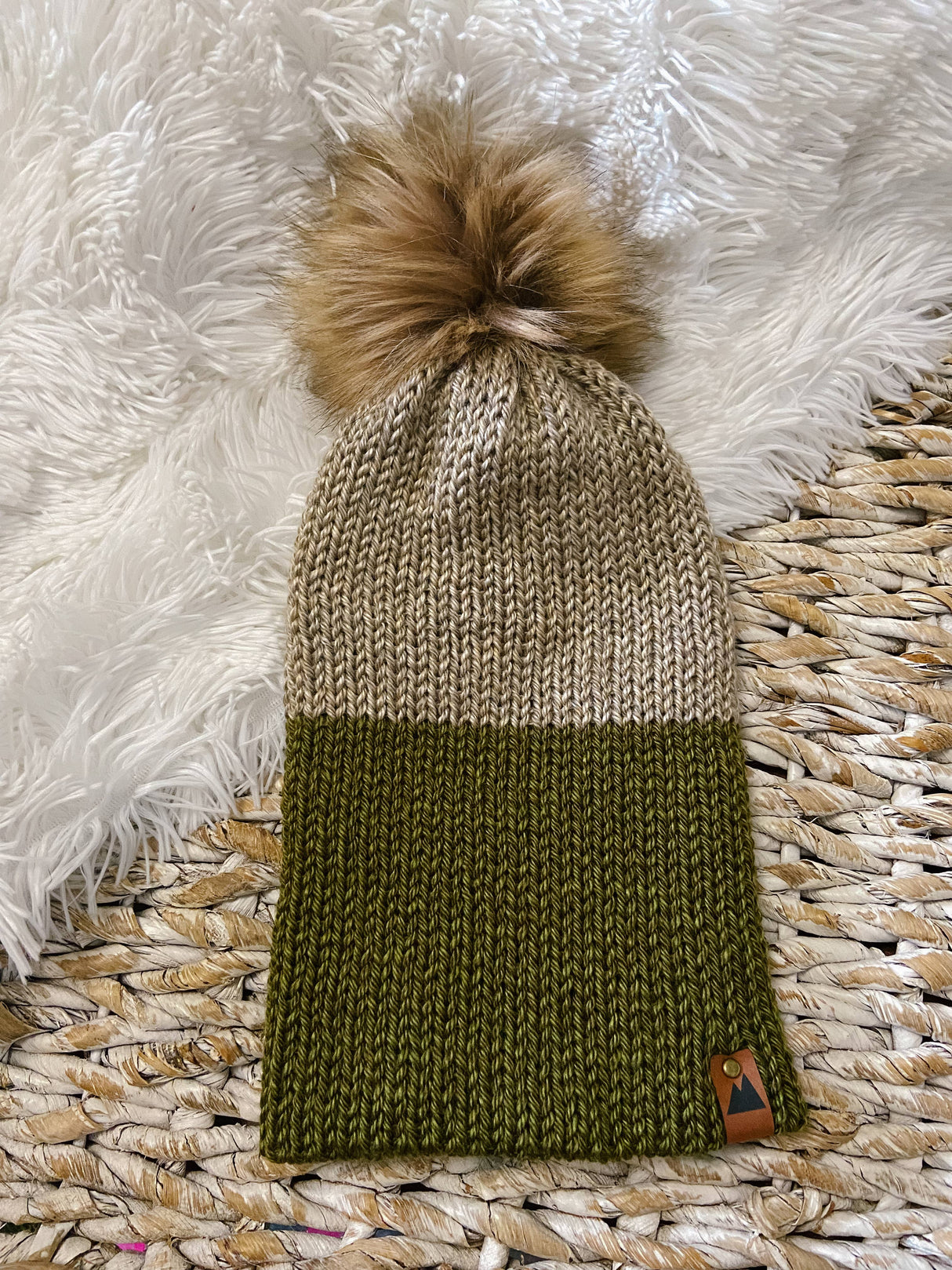 Knit Beanie Toque with Fur Pom Pom