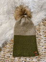 Knit Beanie Toque with Fur Pom Pom