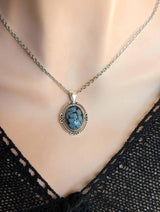 Snowflake Obsidian Necklace | Silver Pendant, Handmade Jewelry