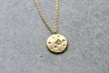 Opal Star Disc Gold Necklace