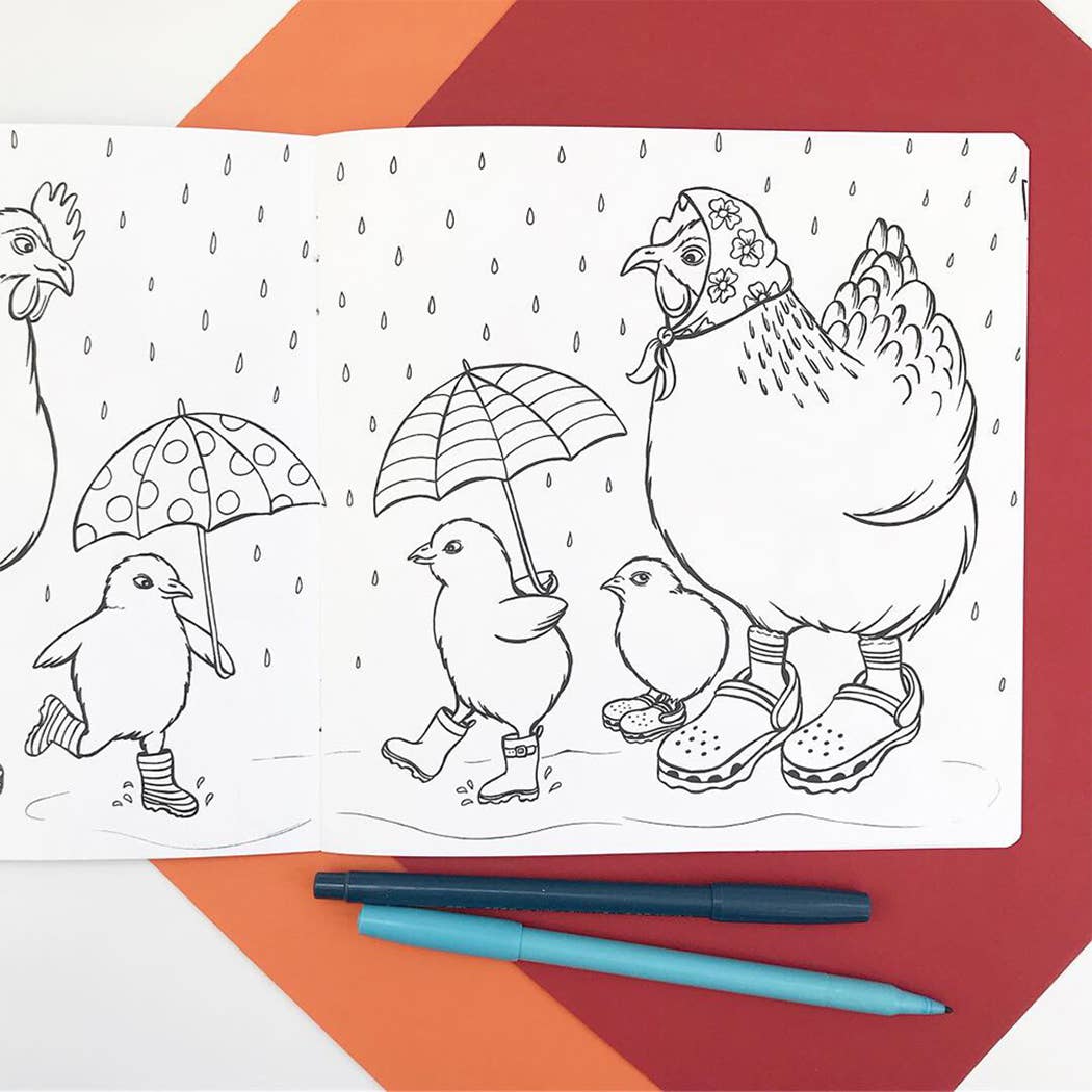 The Fashionable Hens Coloring Book