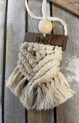 Moon phase Macrame Essential Oil Car Diffuser Charm