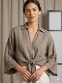 Italian Linen Cardigan Style Top