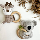 Handmade 100% Cotton Crochet Animal Rattle : Ellie the Elephant